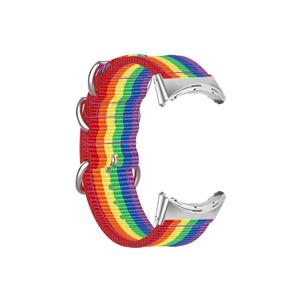 For Google Pixel Watch 4 41mm / Watch 3 41mm / Watch 2 / Watch Nylon Watch Band Three Loops Wristbands Strap Replacement - Multi-Color - 3