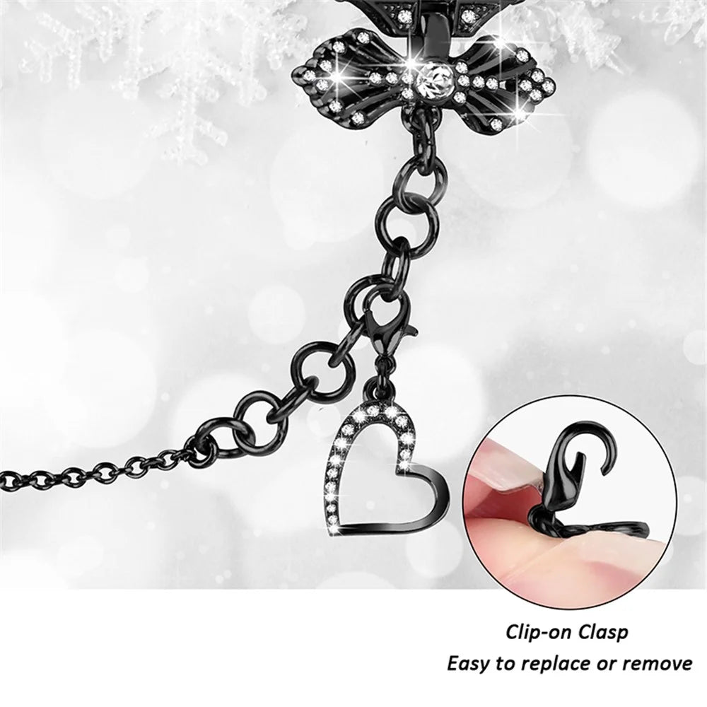 Watch Strap for Apple Watch Series 11 10 42mm / 9 8 7 41mm / SE3 SE2 SE 6 5 4 40mm / 3 2 1 38mm Multiple Pendant Design Bracelet Watch Band - Black - 4
