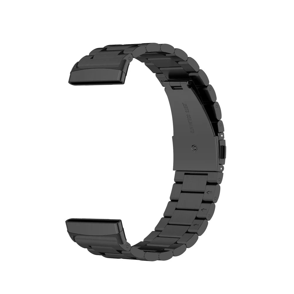 For Fitbit Versa 4  /  Versa 3  /  Sense 2  /  Sense Stylish 3 Beads Design Stainless Steel Wrist Band Replacement Smartwatch Strap - Black - 2