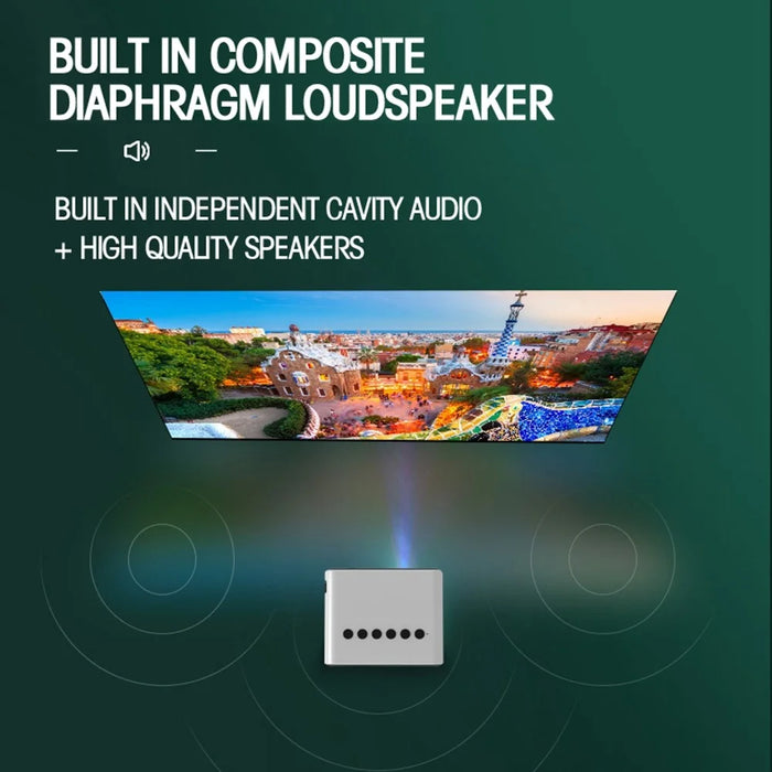 YITAN YT500 24 ANSI Mini Projector Home Theater Projector 100Inch Image Display for Phone, Laptop, Computer - Black / EU Plug - 4