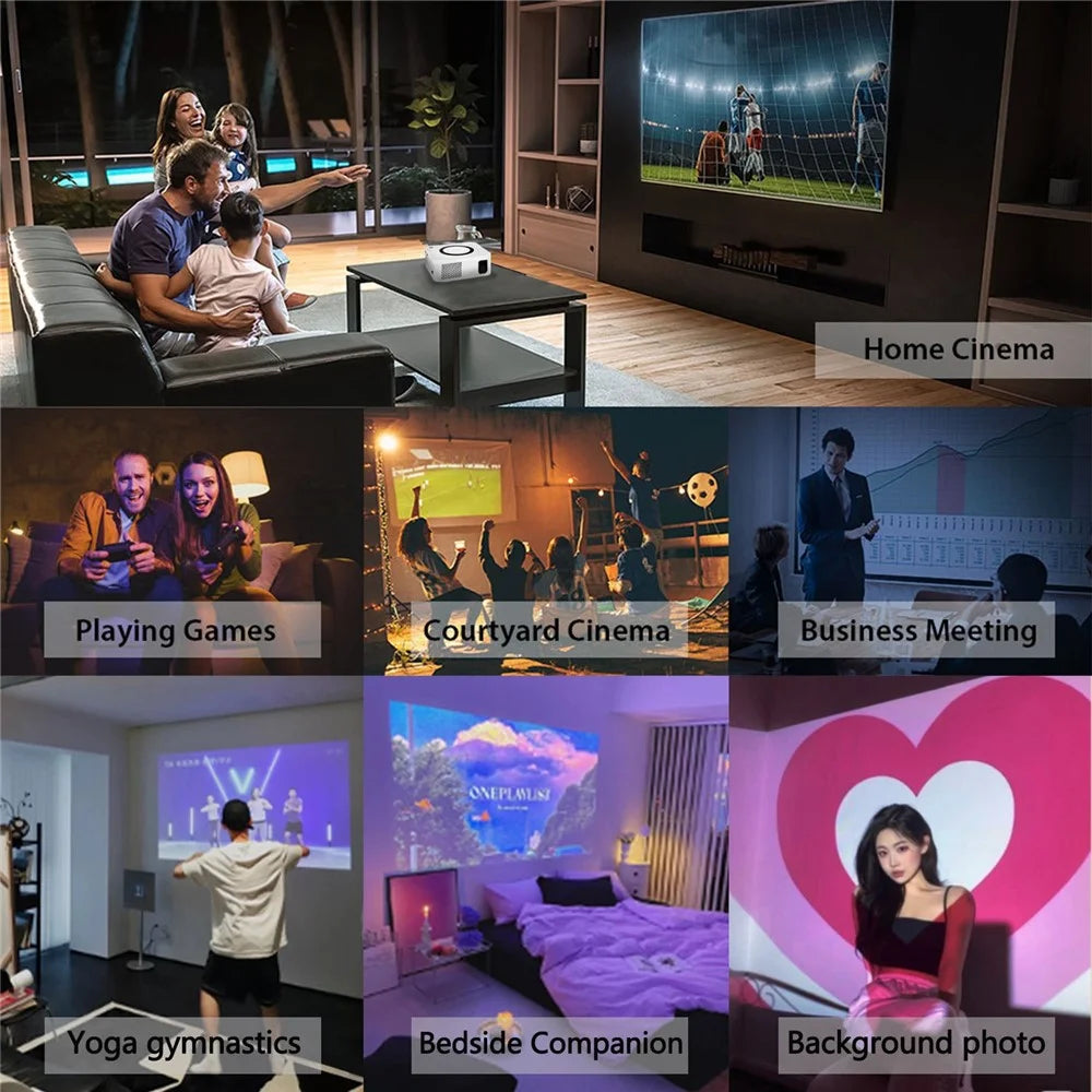 Y9 2+16G Wireless WiFi Projector 1080P Home Theater Mini Bluetooth-compatible Projector Support 200'' Projection Screen Size (White / Android) - UK Plug - 5