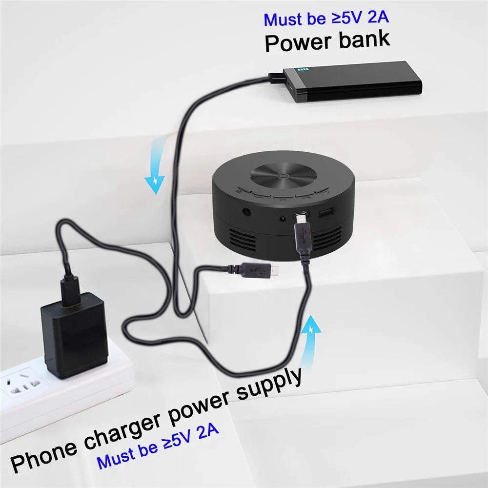 YT200 USB Rechargeable Mini Projector Portable Movie Projector with Synchronize Smartphone Screen 320x180 Resolution - 5