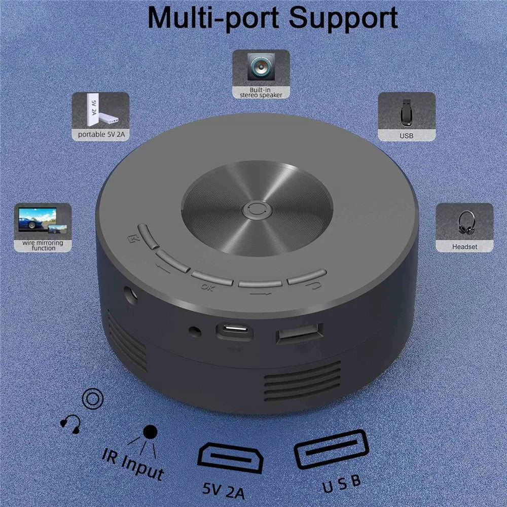 YT200 USB Rechargeable Mini Projector Portable Movie Projector with Synchronize Smartphone Screen 320x180 Resolution - 6