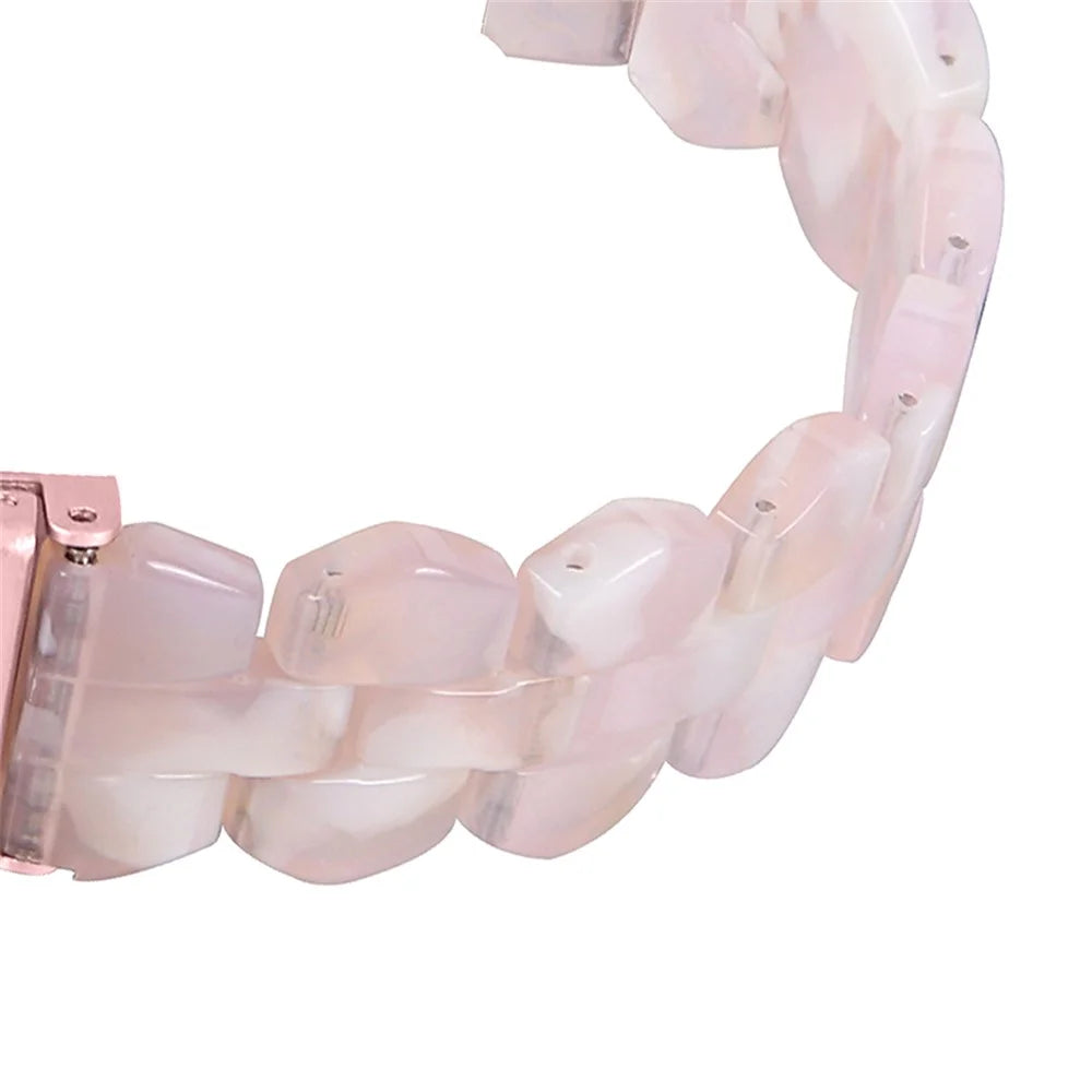 For Samsung Galaxy Watch6 40mm 44mm / Watch6 Classic 43mm 47mm / Watch 5 40mm 44mm / 5 Pro 45mm / Watch4 40mm 44mm Resin Strap 20mm Bracelet Wristband Replacement - Pink Flower - 3
