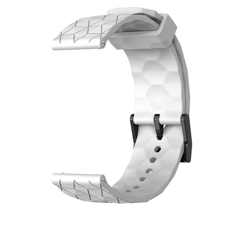 For Samsung Galaxy Watch 5 40mm/44mm/Huawei Watch GT 42mm/46mm Football Pattern Silicone Watch Strap 20mm Replacement Wrist Band - White - 2