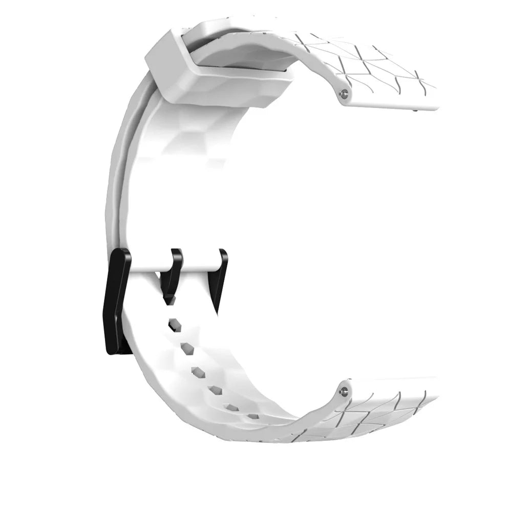 For Samsung Galaxy Watch 5 40mm/44mm/Huawei Watch GT 42mm/46mm Football Pattern Silicone Watch Strap 20mm Replacement Wrist Band - White - 3