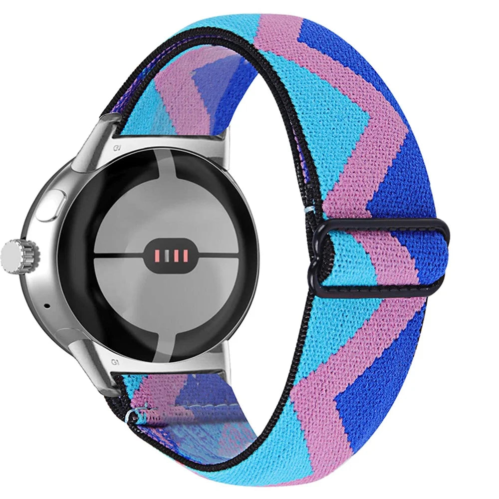 For Google Pixel Watch 4 41mm / Watch 3 41mm / Watch 2 / Watch Braided Watch Band Breathable Adjustable Wrist Strap Replacement with Silver Adapter  - 1 - 1