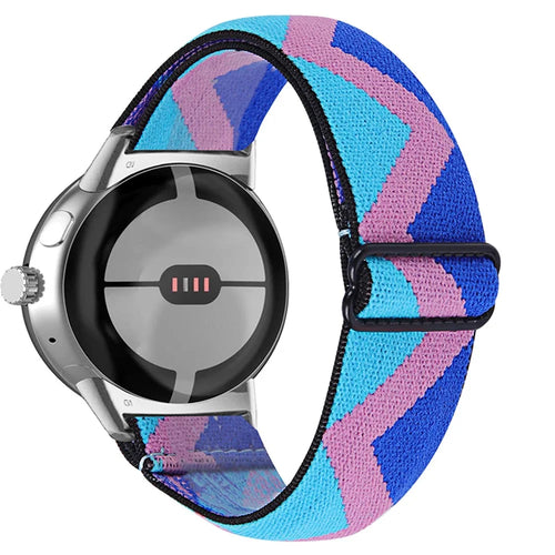 For Google Pixel Watch 4 41mm / Watch 3 41mm / Watch 2 / Watch Braided Watch Band Breathable Adjustable Wrist Strap Replacement with Silver Adapter  - 1 - 1