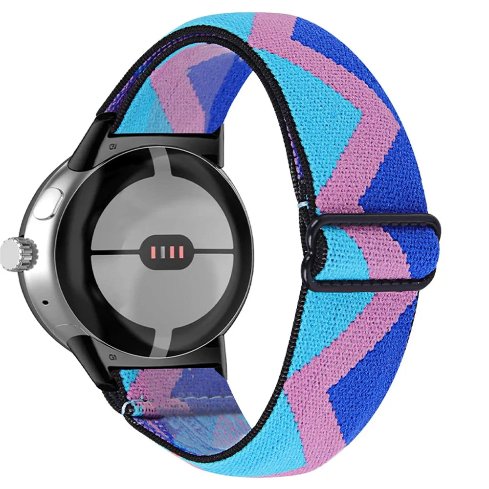 For Google Pixel Watch 4 41mm / Watch 3 41mm / Watch 2 / Watch Elastic Watch Band Braided Wrist Strap with Black Connector - Style A - 1