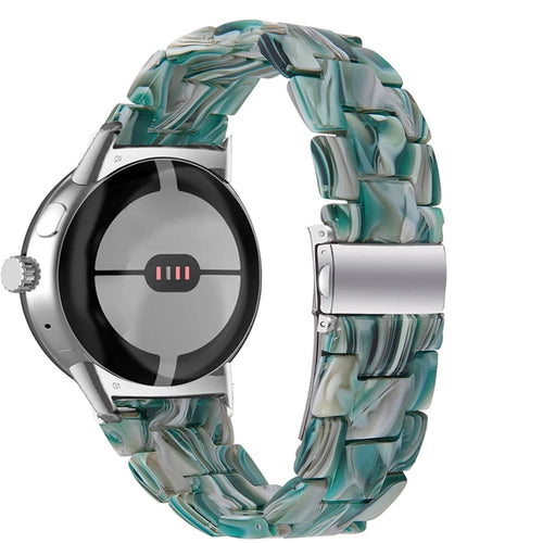 Replacement Watch Band for Google Pixel Watch 4 41mm / Watch 3 41mm / Watch 2 / Watch Quick Release Polished Watchband 20mm Resin Watch Strap - Green - 1