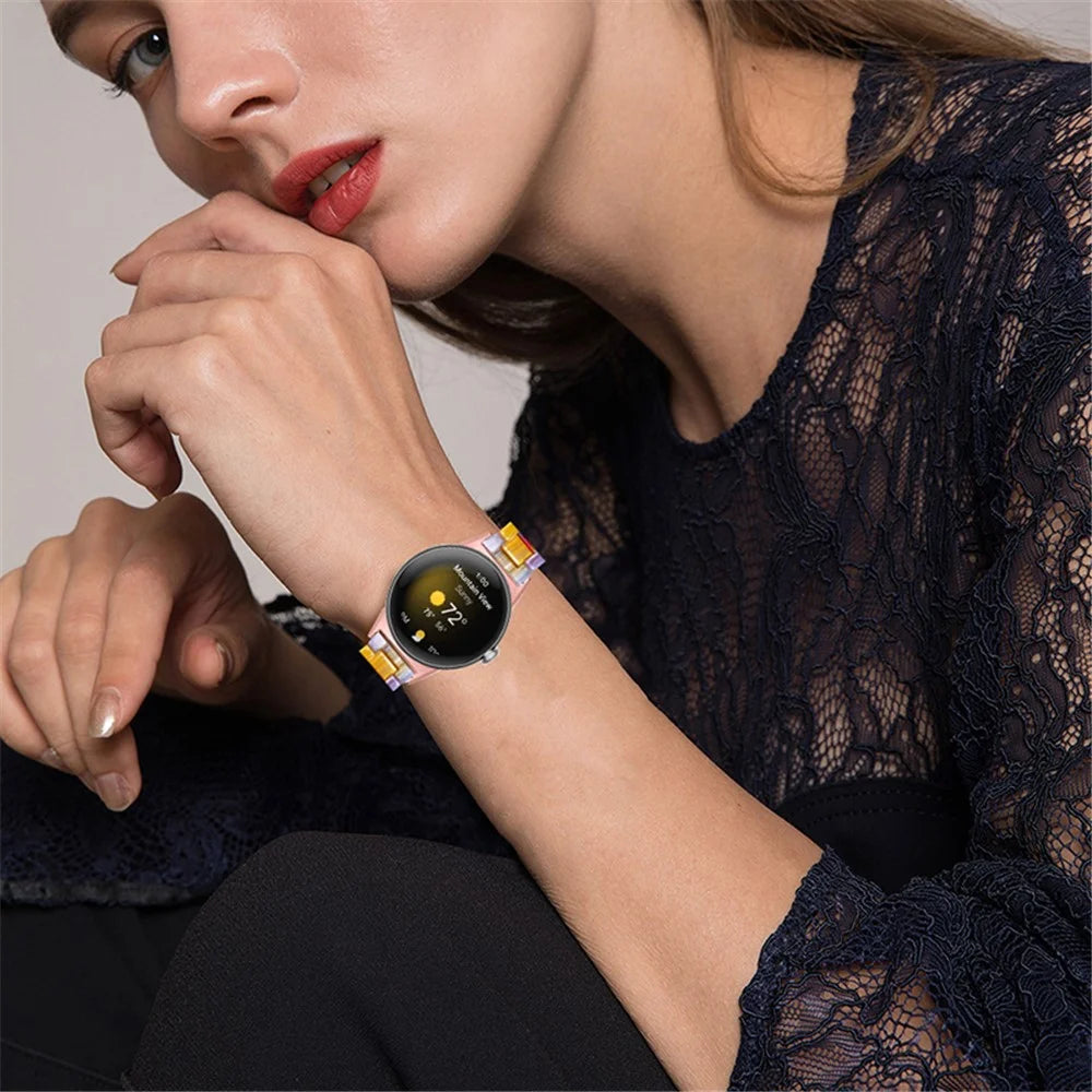 For Google Pixel Watch 4 41mm / Watch 3 41mm / Watch 2 / Watch Slim Light Resin Band Sport Strap Bracelet with Stainless Steel Buckle - Rainbow - 5