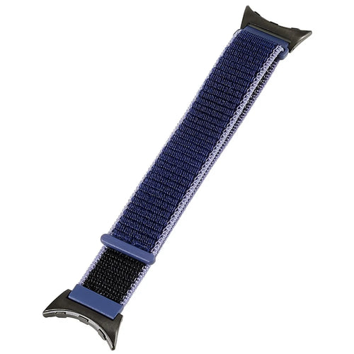 For Google Pixel Watch 4 41mm / Watch 3 41mm / Watch 2 / Watch Breathable Nylon Weave Strap Sport Loop Replacement Watch Band with Black Metal Connector - Blue - 1