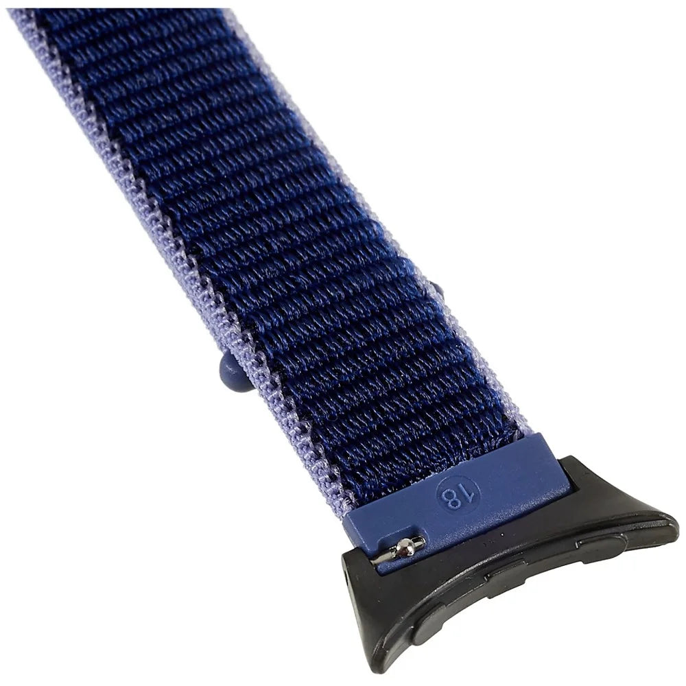 For Google Pixel Watch 4 41mm / Watch 3 41mm / Watch 2 / Watch Breathable Nylon Weave Strap Sport Loop Replacement Watch Band with Black Metal Connector - Blue - 5