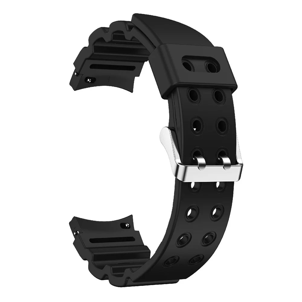 For Samsung Galaxy Watch6 40mm 44mm / Watch6 Classic 43mm 47mm / Watch 5 40mm 44mm / 5 Pro 45mm / Watch4 40mm 44mm Silicone Watch Strap Replacement Waterproof Smooth Flexible Band - Black - 1