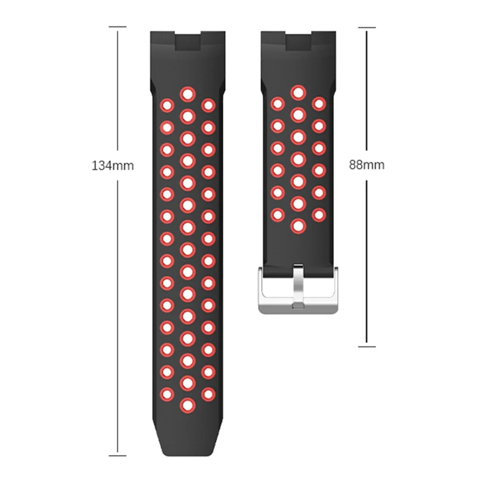 For Huawei Watch GT Cyber Multiple Holes Design Silicone Watch Strap Double Color Watchband - Black / Red - 4