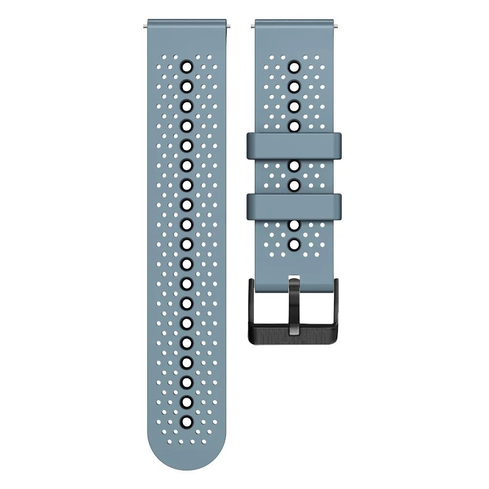 For Garmin Forerunner 255 / 745 Universal 22mm Bi-color Soft Silicone Watch Band Dual Color Watch Strap - Sea Blue / Black - 3