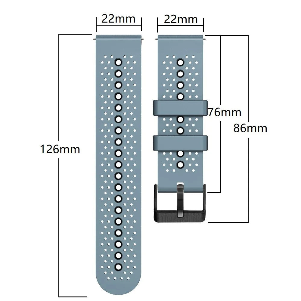 For Garmin Forerunner 255 / 745 Universal 22mm Bi-color Soft Silicone Watch Band Dual Color Watch Strap - Sea Blue / Black - 5