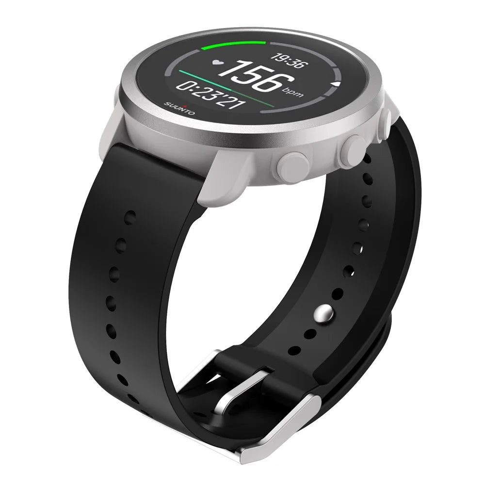 For Garmin Vivoactive 4 / Garmin Venu 2 Universal 22mm Soft Silicone Watch Band Strap Replacement with Steel Buckle - Black - 2