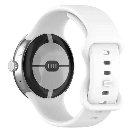 For Google Pixel Watch 4 41mm / Watch 3 41mm / Watch 2 / Watch Silicone Watch Band Bracelet Replacement Wristband Smart Watch Strap - White - 1