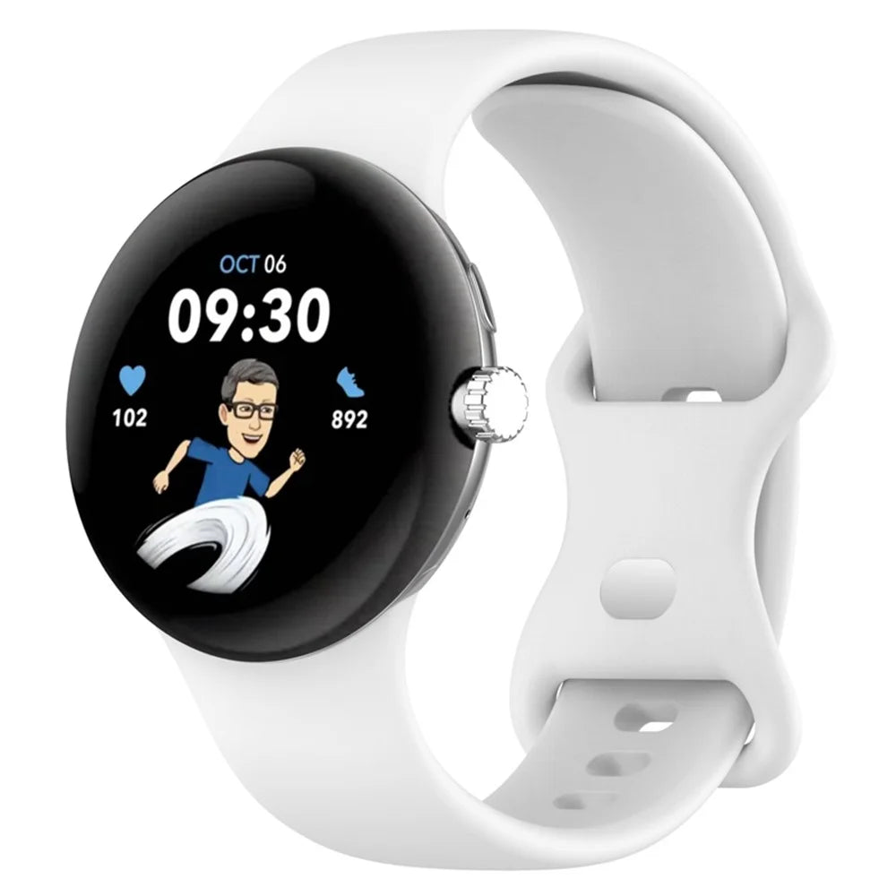 For Google Pixel Watch 4 41mm / Watch 3 41mm / Watch 2 / Watch Silicone Watch Band Bracelet Replacement Wristband Smart Watch Strap - White - 2
