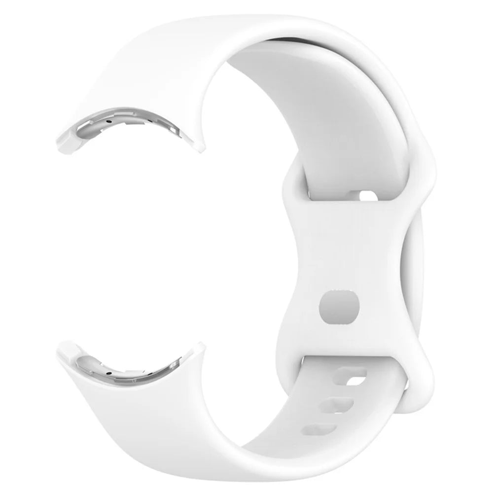 For Google Pixel Watch 4 41mm / Watch 3 41mm / Watch 2 / Watch Silicone Watch Band Bracelet Replacement Wristband Smart Watch Strap - White - 4