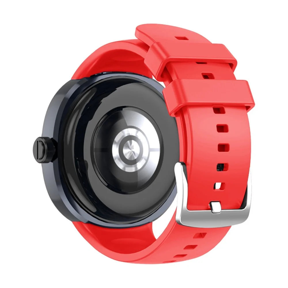 For Huawei Watch GT Cyber Silicone Watch Band Waterproof Soft Replacement Strap with Stainless Steel Buckle - Red - 1