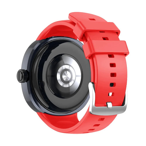 For Huawei Watch GT Cyber Silicone Watch Band Waterproof Soft Replacement Strap with Stainless Steel Buckle - Red - 1