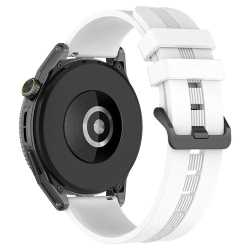 20mm Textured Silicone Smart Watch Bands for Huawei Watch GT3 / Watch GT, Sport Style Replaced Wrist Strap Watchband - White - 1