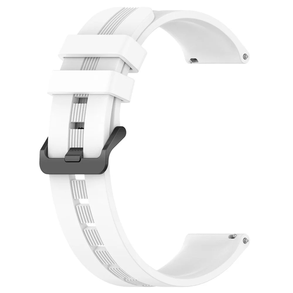 22mm Sport Style Smart Watch Bands for Huawei Watch GT3 SE / Watch GT, Textured Silicone Wrist Strap Watchband Replacement - White - 3