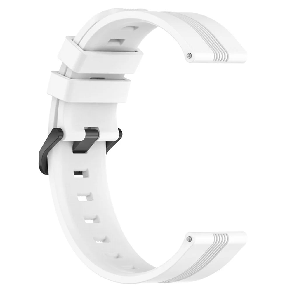 22mm Sport Style Smart Watch Bands for Huawei Watch GT3 SE / Watch GT, Textured Silicone Wrist Strap Watchband Replacement - White - 4