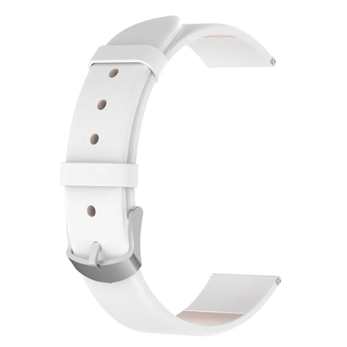For Keep B4 Leather Watch Band 16mm Quick Release Waterproof Soft Replacement Strap with Stainless Steel Buckle - White - 4