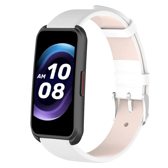 For Keep B4 Leather Watch Band 16mm Quick Release Waterproof Soft Replacement Strap with Stainless Steel Buckle - White - 5