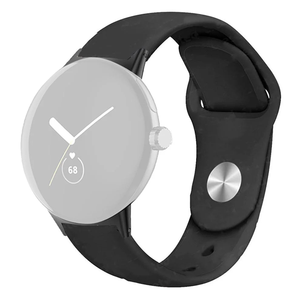 For Google Pixel Watch 4 41mm / Watch 3 41mm / Watch 2 / Watch Silicone Sport Watch Band Quick Release Breathable Strap Wristband - Black - 1