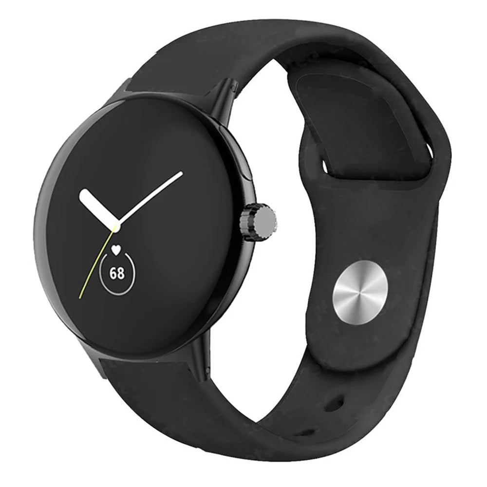 For Google Pixel Watch 4 41mm / Watch 3 41mm / Watch 2 / Watch Silicone Sport Watch Band Quick Release Breathable Strap Wristband - Black - 2