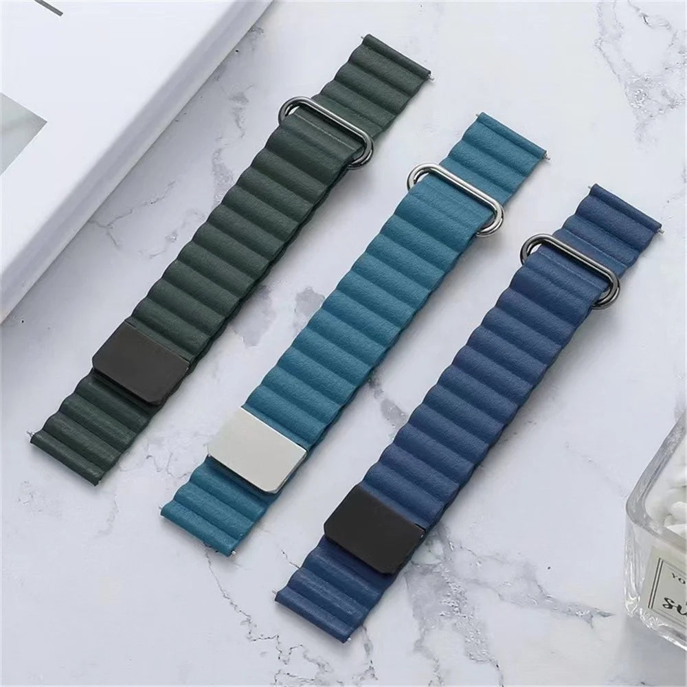 Magnetic Buckle Watch Band for Google Pixel Watch 4 41mm / Watch 3 41mm / Watch 2 / Watch Genuine Leather Watch Strap Quick Release Watchband - Khaki - 3