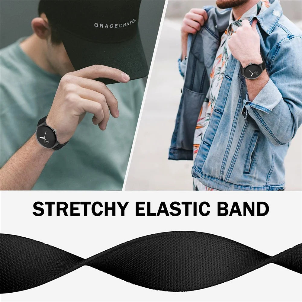 For Google Pixel Watch 4 41mm / Watch 3 41mm / Watch 2 / Watch Nylon Strap Adjustable Watchband Smart Bracelet Breathable Band with Loop Buckle for Women / Men - Black - 4