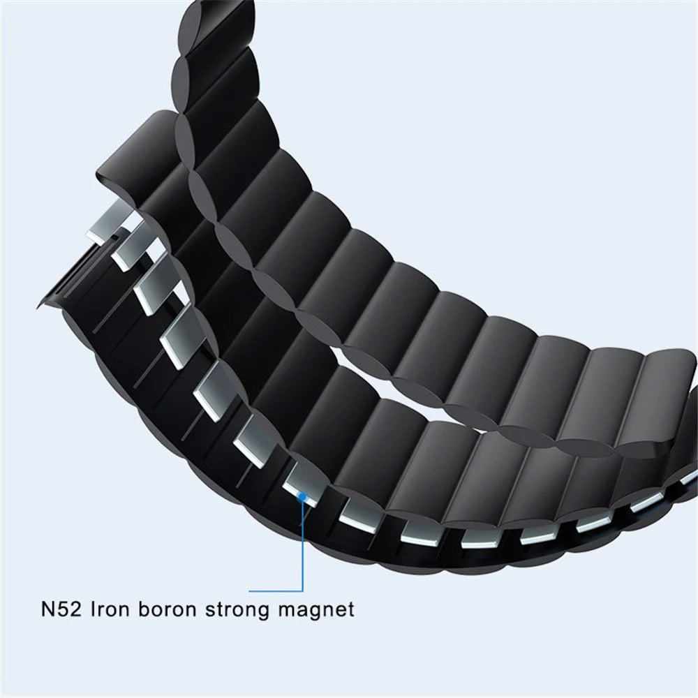 For Google Pixel Watch 4 41mm / Watch 3 41mm / Watch 2 / Watch Magnetic Smartwatch Band Soft Silicone Adjustable Replacement Strap Wristband - Black - 3