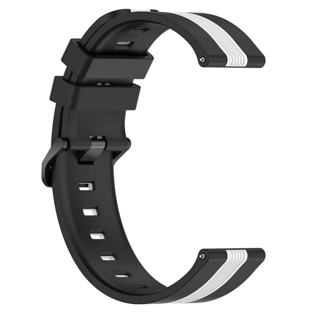 For Huawei Watch GT 3 42mm / Watch GT 2 42mm Silicone Watch Band Width 20mm Dual Color Soft Strap - Black / White - 4