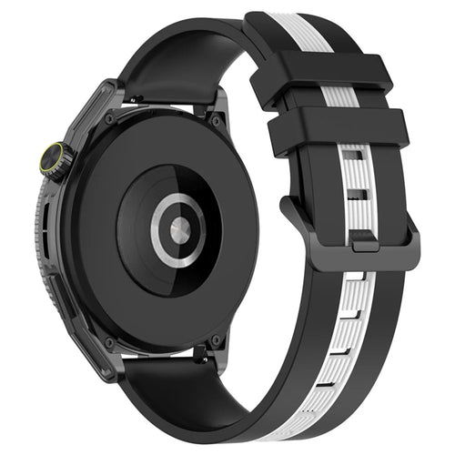 Sport Bands for Huawei Watch GT 3 SE / Watch GT 42mm 46mm , Dual Color 22mm Watch Band Breathable Soft Silicone Strap - Black / White - 1