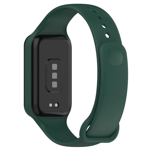 Silicone Watch Strap for Redmi Band 2 Integrate Soft Band Case Quick Release Watchband - Blackish Green - 1