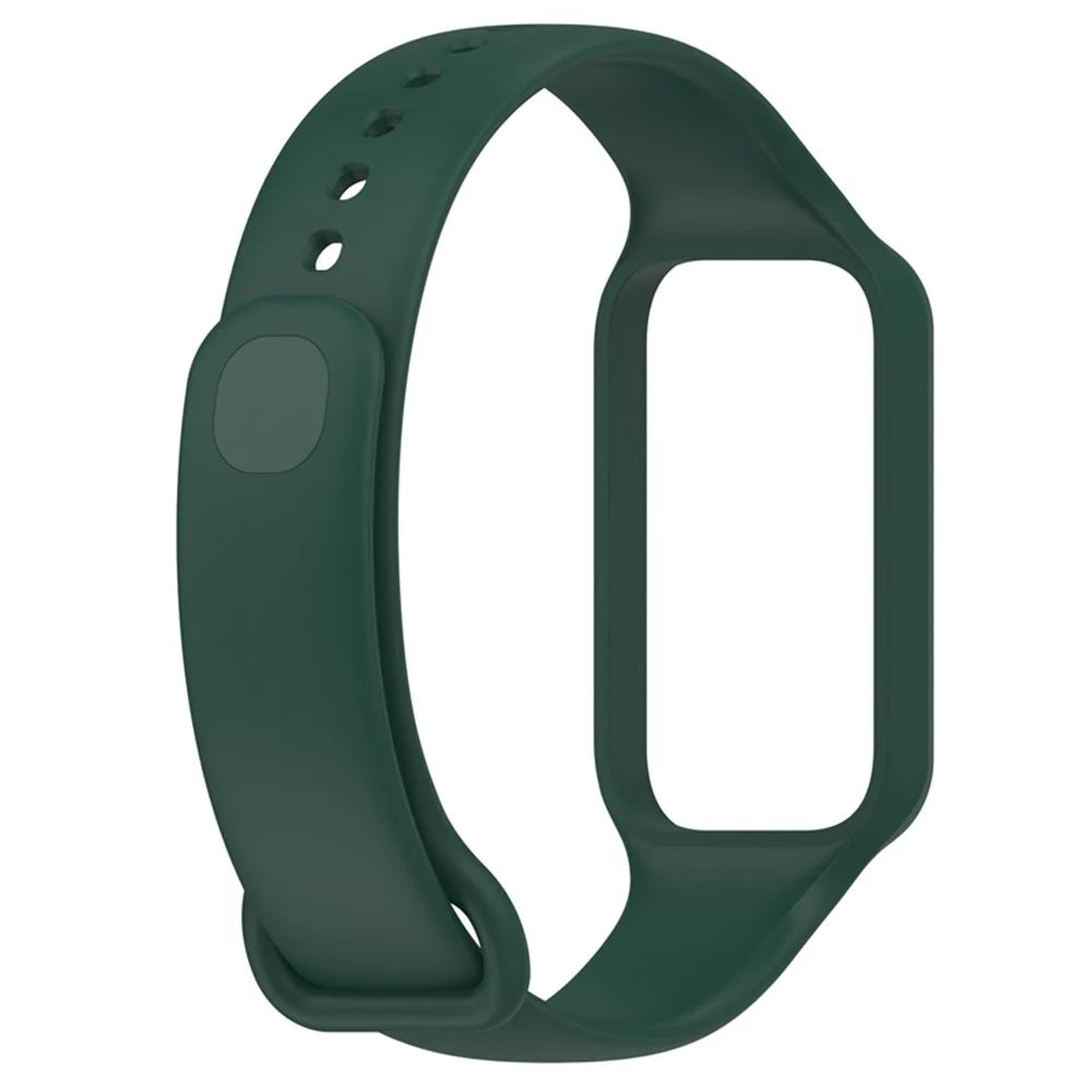 Silicone Watch Strap for Redmi Band 2 Integrate Soft Band Case Quick Release Watchband - Blackish Green - 3