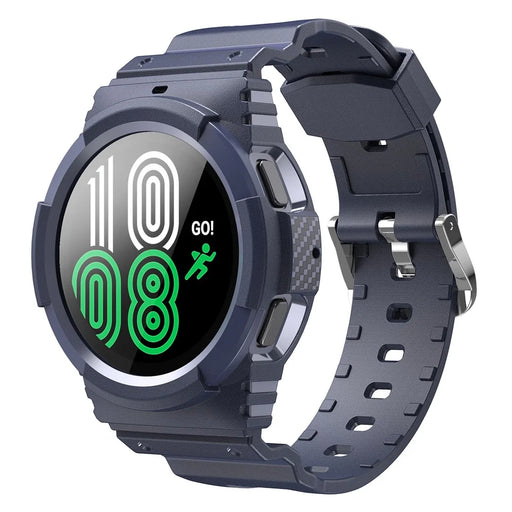 AHASTYLE WG67 Rugged Sport Case with Band Compatible with Samsung Galaxy Watch4 44mm , Soft TPU Watch Band Wrist Strap Bumper Cover - Sapphire - 1
