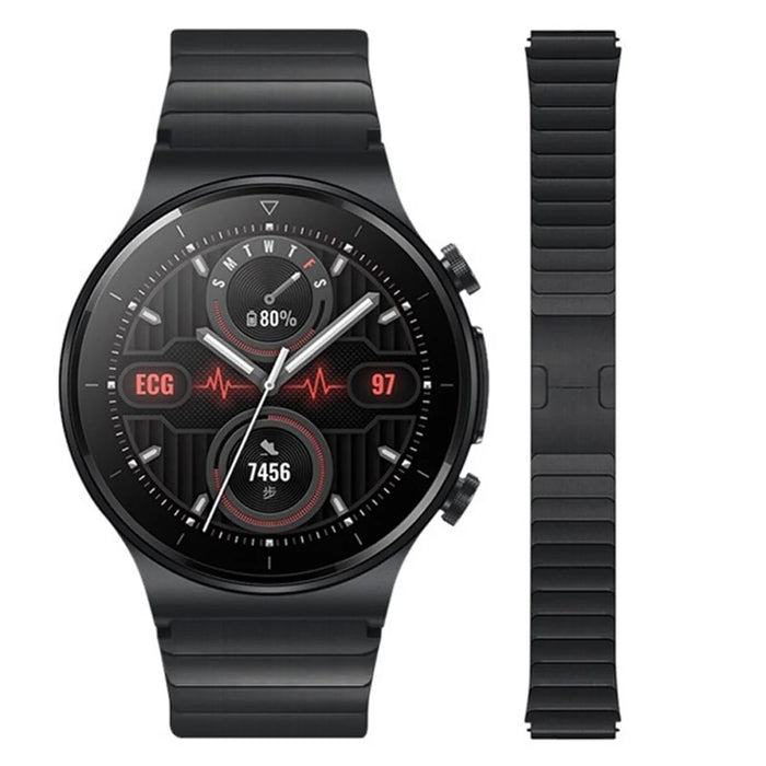 For Huawei Watch 3 / Watch GT 3 Pro 46mm / GT2 46mm Quick Release 22mm Universal Watch Strap Replacement Titanium Steel Wrist Band - Black - 2