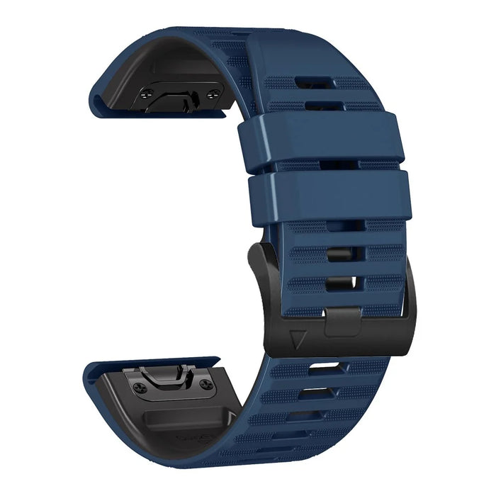 For Garmin Descent G1 / Instinct 2 Dual Color Silicone Wrist Band Adjustable Replacement Watch Strap - Midnight Blue / Black - 2
