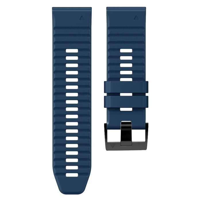 For Garmin Descent G1 / Instinct 2 Dual Color Silicone Wrist Band Adjustable Replacement Watch Strap - Midnight Blue / Black - 3