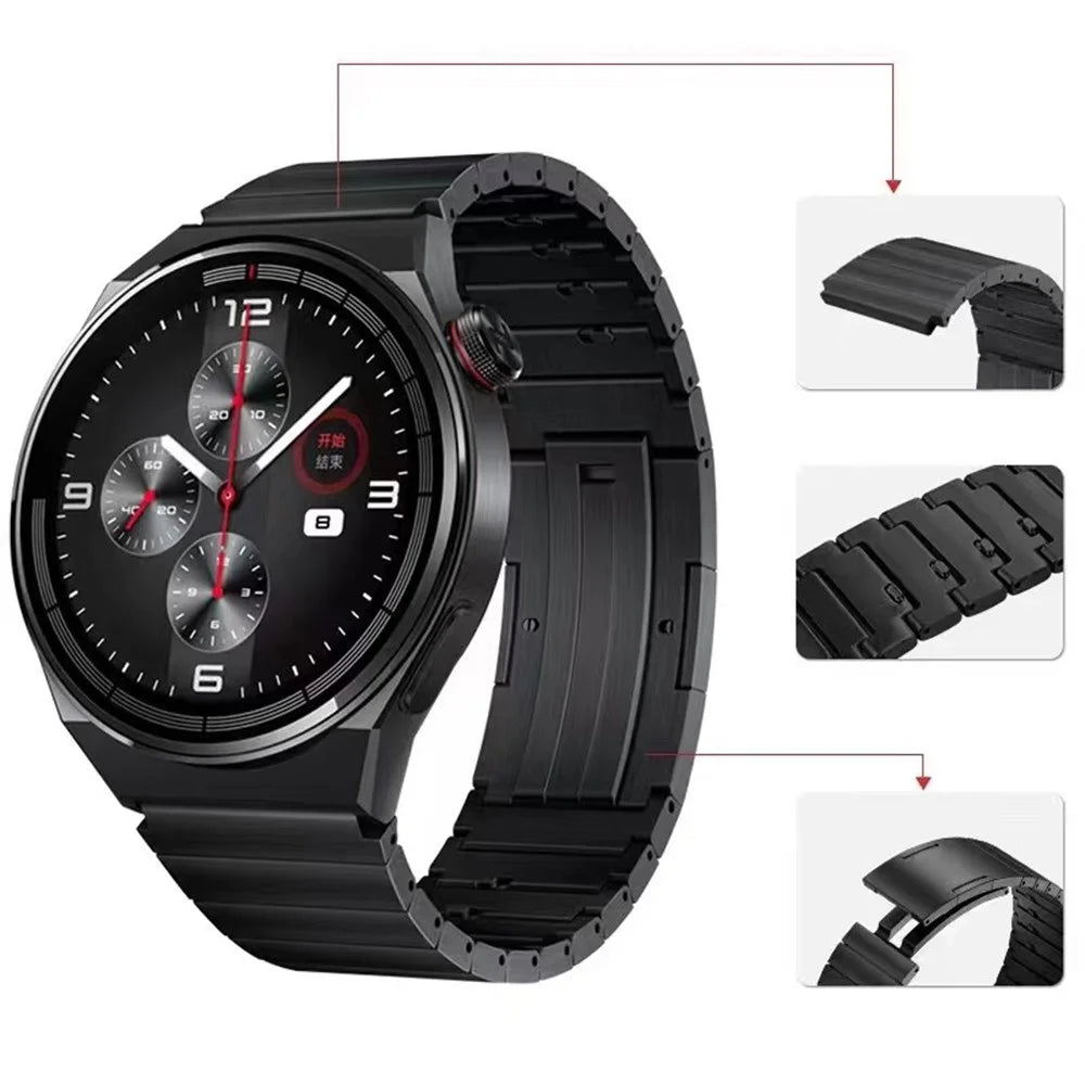 For Huawei Watch 3 / Watch GT 3 Pro 46mm / GT2 46mm Quick Release Stainless Steel Watch Band 22mm Replacement Wrist Strap - Black - 4
