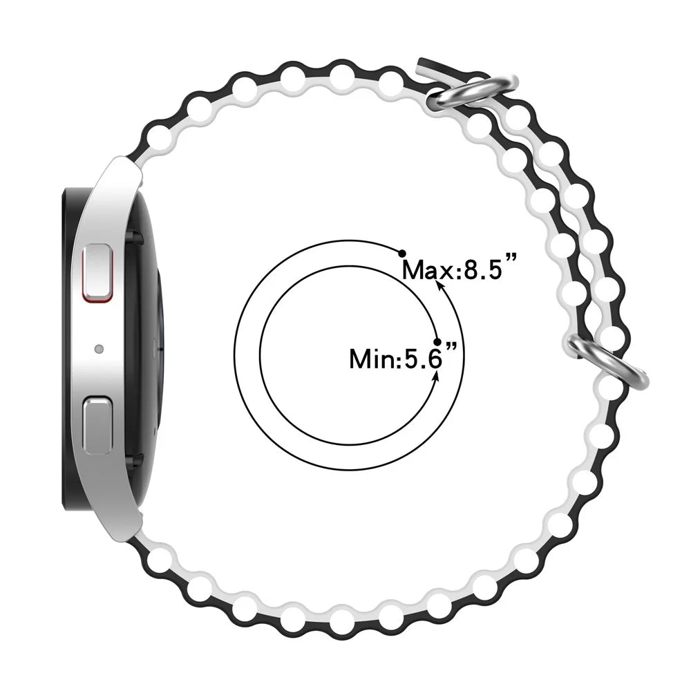 For Huami Amazfit GTS 4 / GTS 4 Mini / GTS 3 Dual Color Silicone Watch Strap 20mm Wave Design Adjustable Wrist Band - White / Black - 6