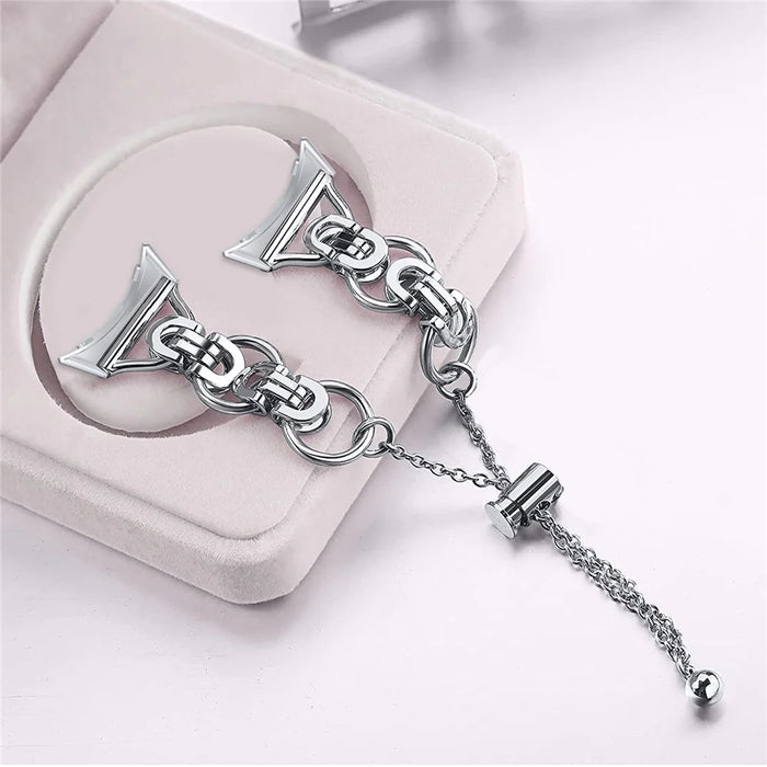 For Google Pixel Watch 4 41mm / Watch 3 41mm / Watch 2 / Watch Smartwatch Strap Replacement Bead Chain Stainless Strap Bracelet Strap - Silver - 2