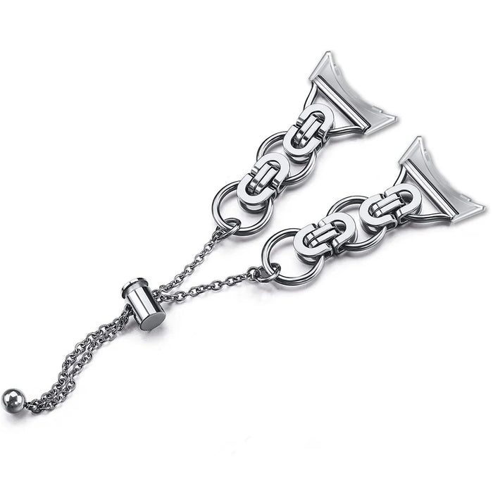 For Google Pixel Watch 4 41mm / Watch 3 41mm / Watch 2 / Watch Smartwatch Strap Replacement Bead Chain Stainless Strap Bracelet Strap - Silver - 3