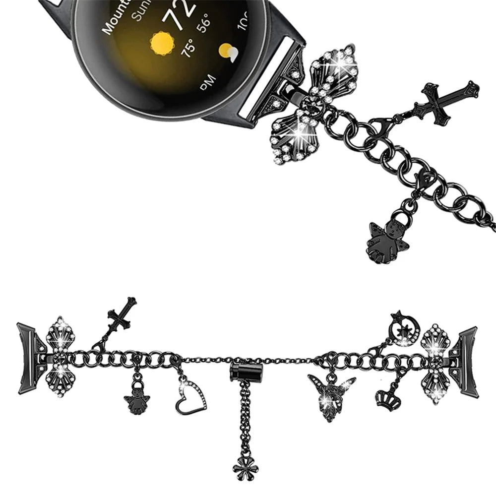 For Google Pixel Watch 4 41mm / Watch 3 41mm / Watch 2 / Watch Adjustable Bracelet Watch Strap Replacement DIY Smartwatch Chain Strap - Black - 2